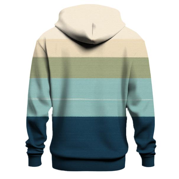 Horizon Lagoon Stripes embroidered hoodies