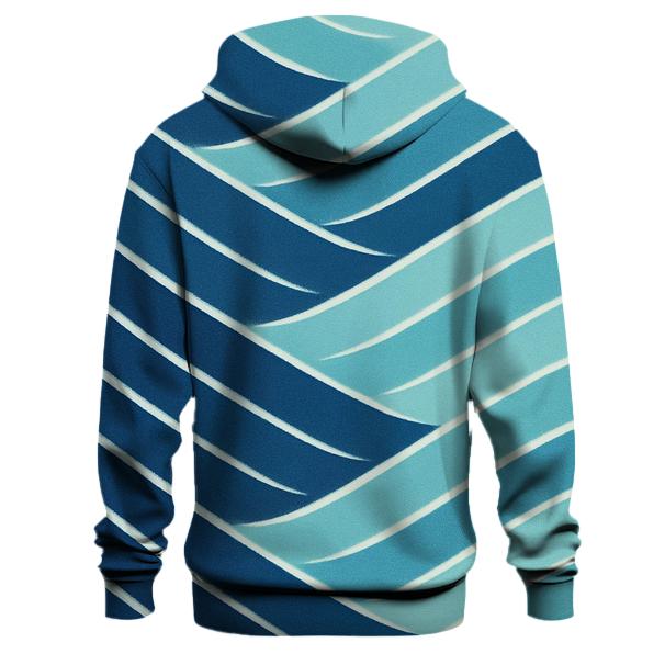 Diagonal Indigo Waves graphic hoodies