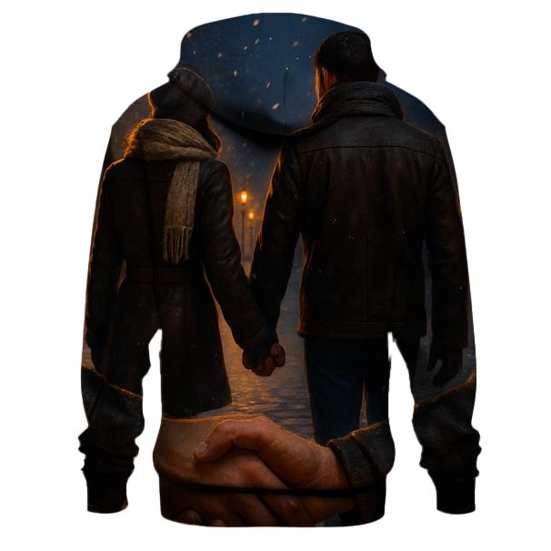 Midnight Snowy Stroll printed hoodies