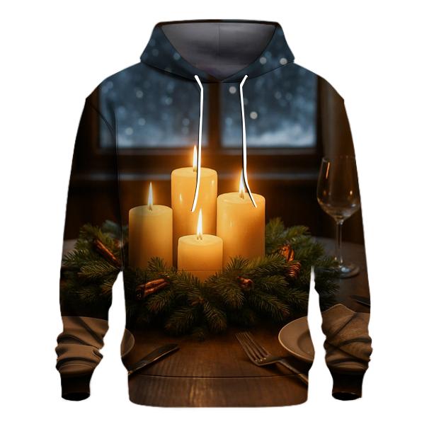 Candlelit Wreath Table graphic hoodies