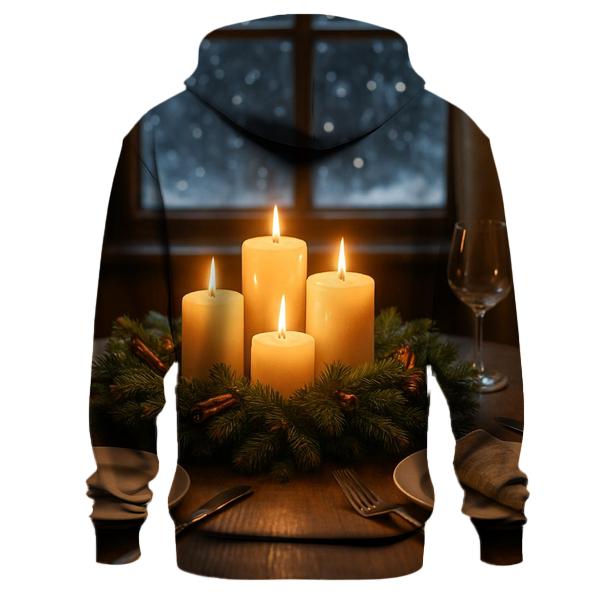 Candlelit Wreath Table graphic hoodies