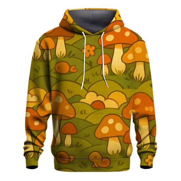 Amber Mushroom Meadow designer hoodies