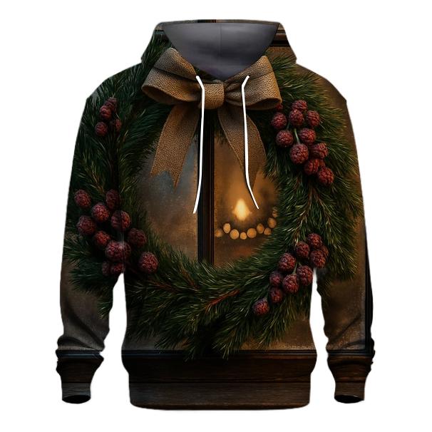 Wreath On A Frosted Window pullover hoodies