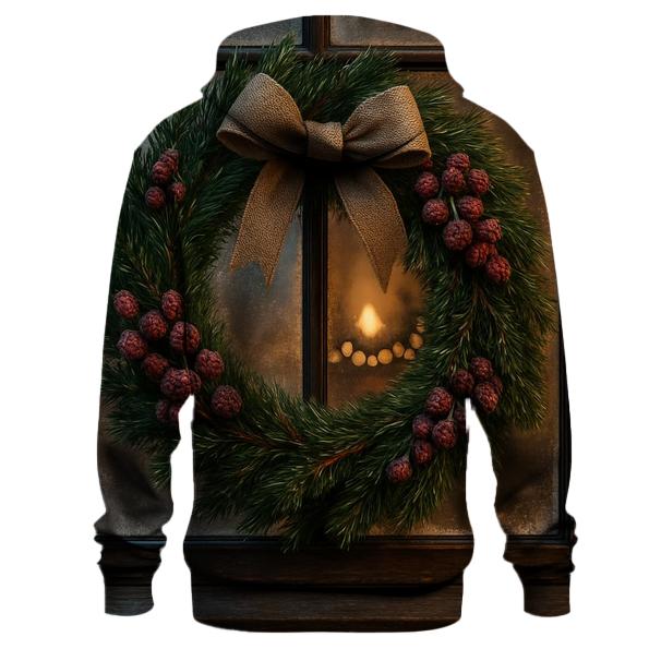 Wreath On A Frosted Window pullover hoodies
