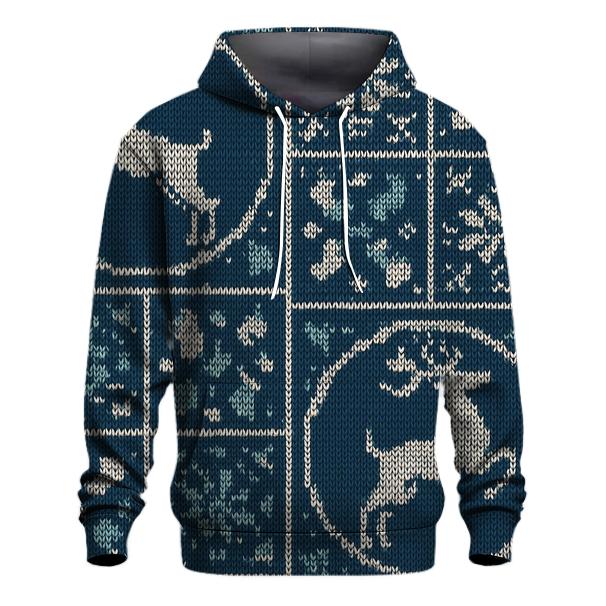 Frosty Reindeer Patchwork Design hoodie designs