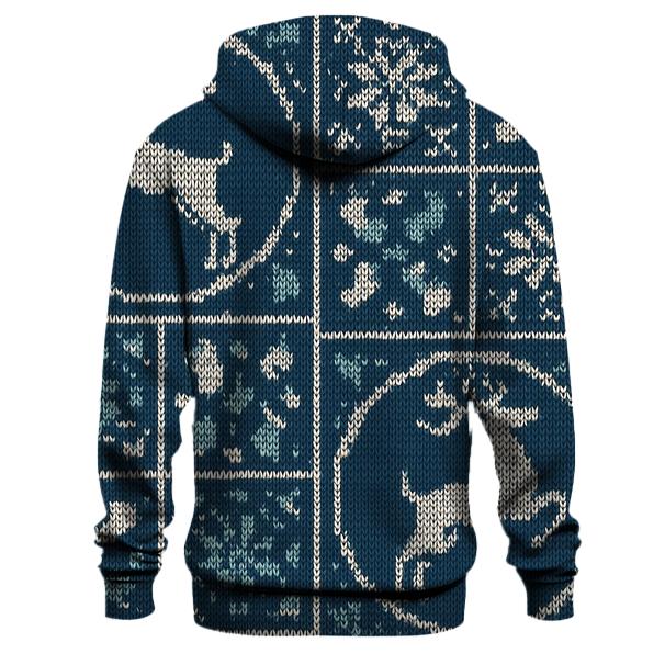 Frosty Reindeer Patchwork Design hoodie designs
