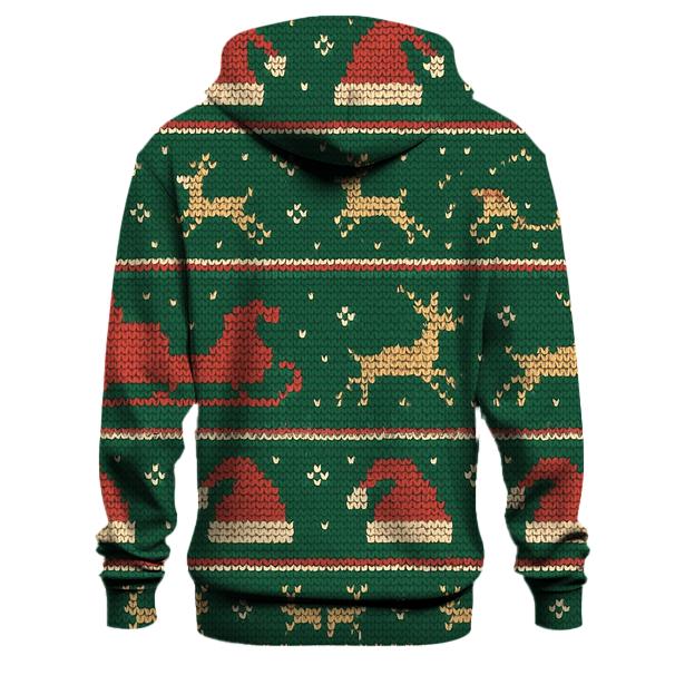 Stitched Santa Sleigh Band Design embroidered hoodies