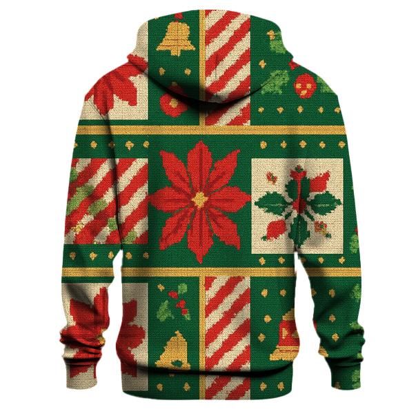Pixel Poinsettia Plaid Parade Design printed hoodies