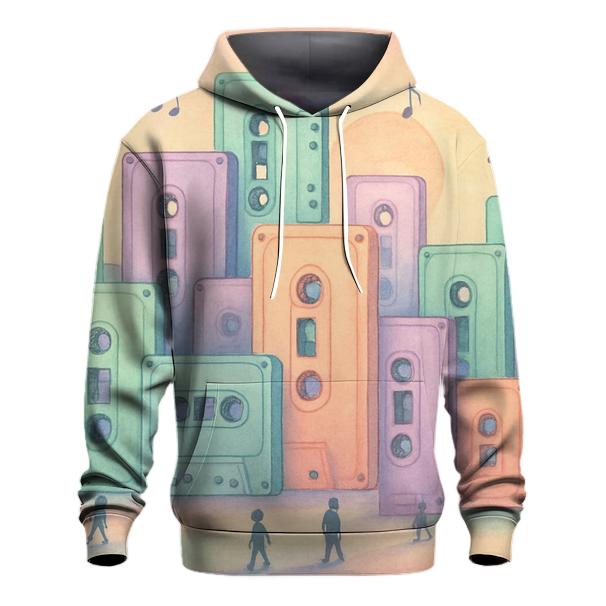 Cassette Cityscape graphic hoodies