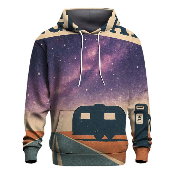 Starlit Route 66 Roadtrip Poster embroidered hoodies