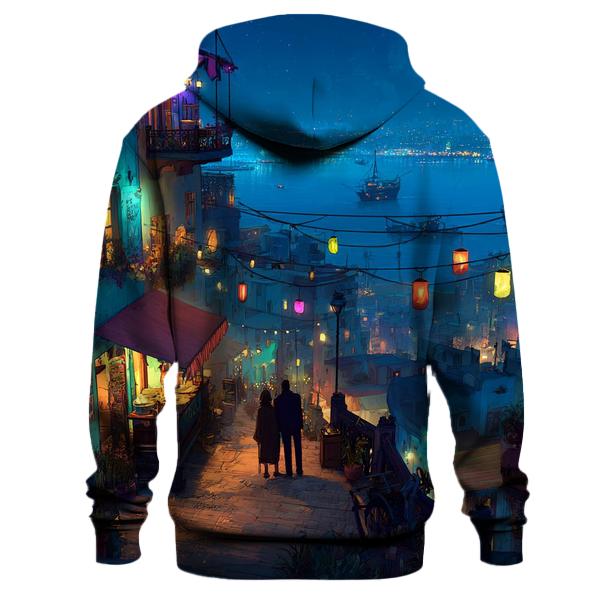 Neon Rooftop Market At Dusk hoodie trends