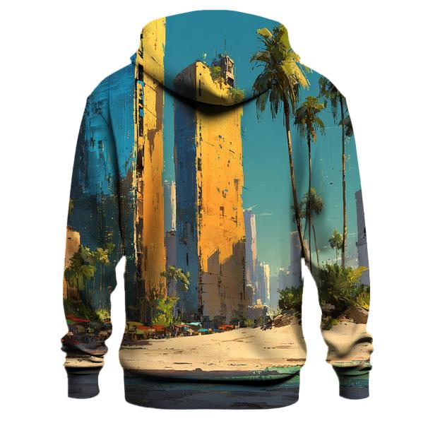 Desert Oasis Skyline At Golden Hour embroidered hoodies