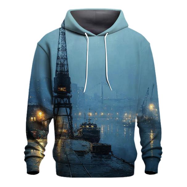 Harbor Crane Silhouette At Night hoodie trends