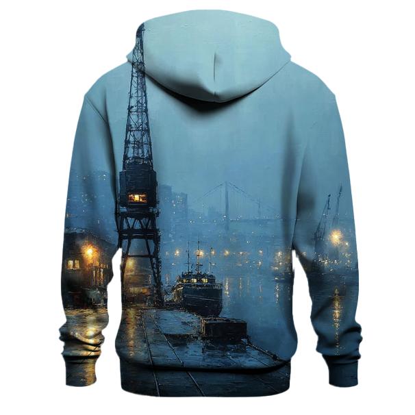 Harbor Crane Silhouette At Night hoodie trends