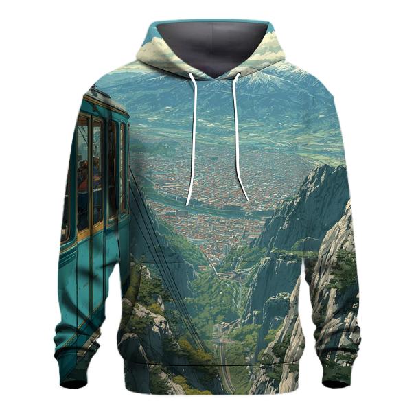 Mountain Cable Car Overlook zip-up hoodies