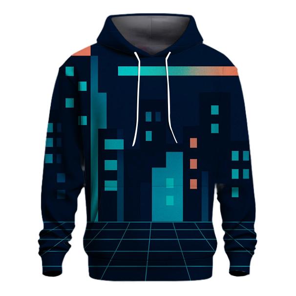 Neon Skyline Mosaic pullover hoodies