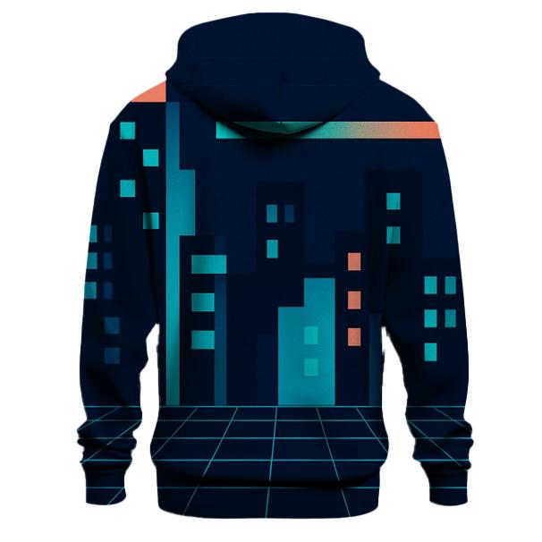 Neon Skyline Mosaic pullover hoodies