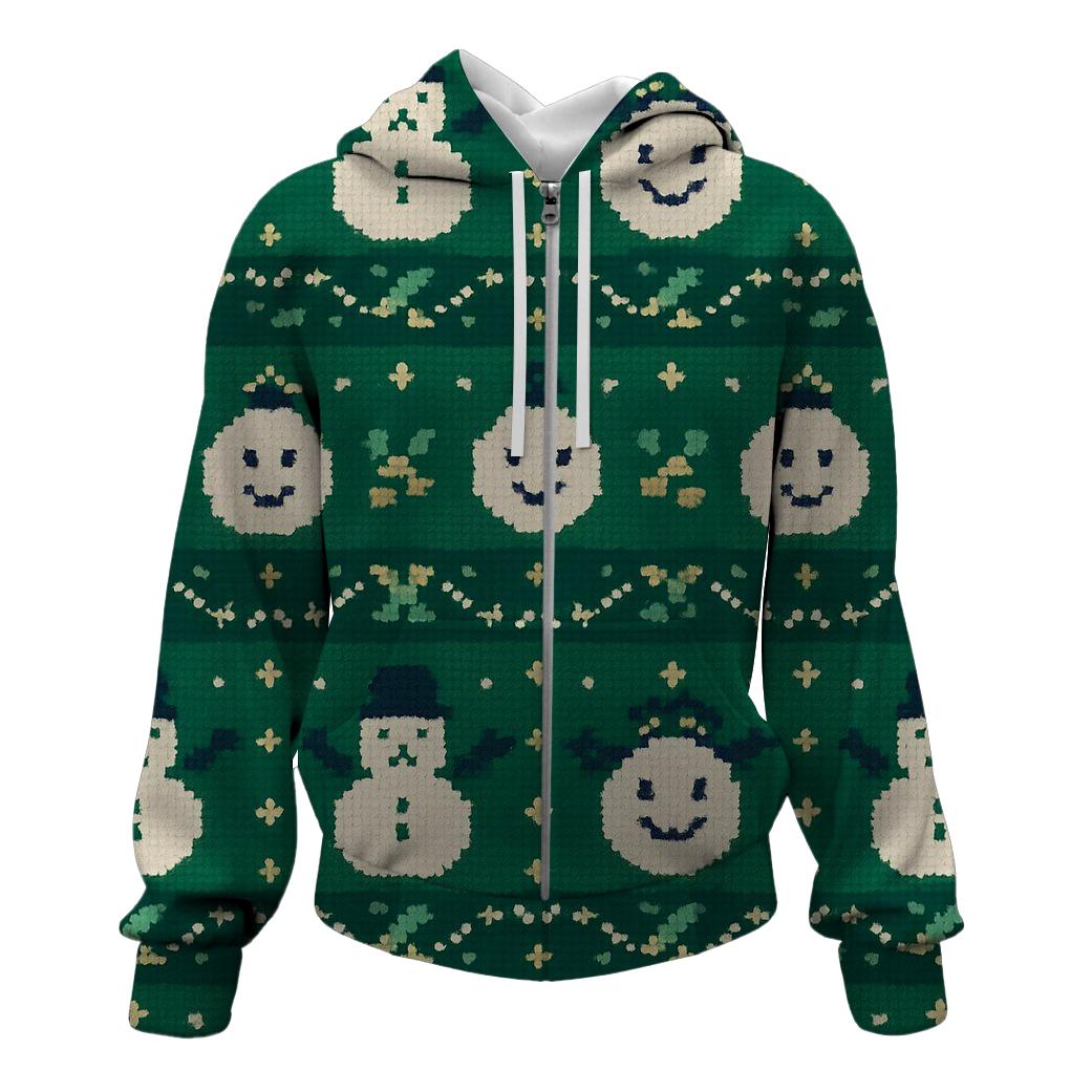 Snowman Ornament Plaid Weave Design heavyweight hoodies