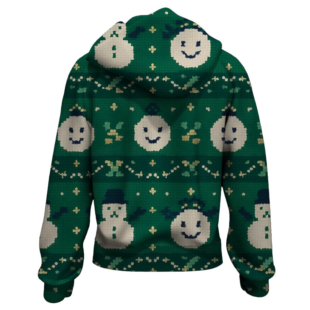 Snowman Ornament Plaid Weave Design heavyweight hoodies