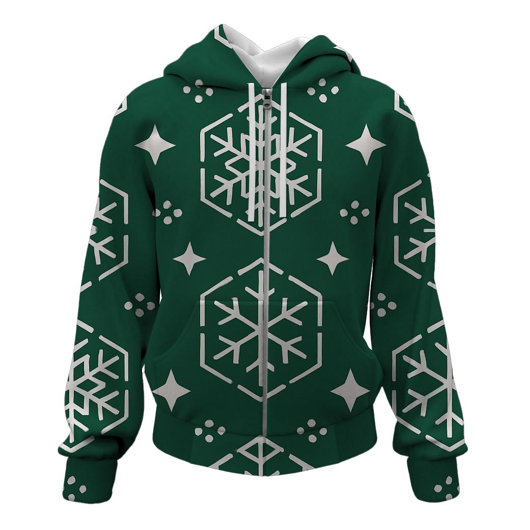 Nordic Snowflake Grid hoodie trends