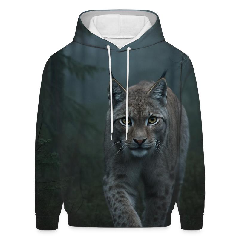 Mist-Laden Huntress Forest Lynx heavyweight hoodies