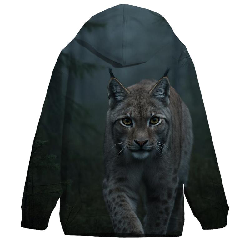 Mist-Laden Huntress Forest Lynx heavyweight hoodies