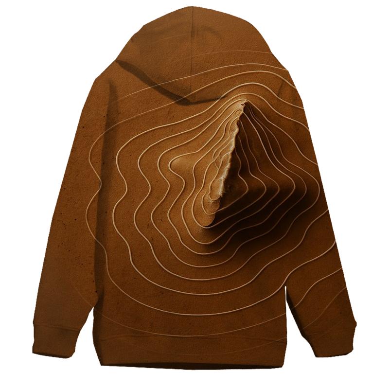 Crema Topography Map zip-up hoodies