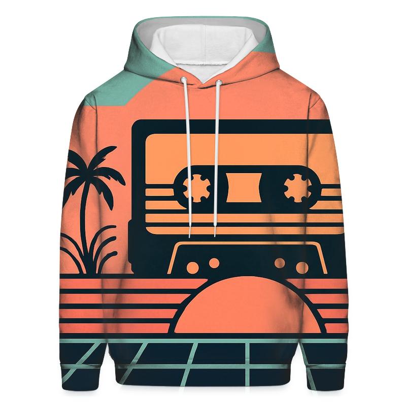 Cassette Coastline Grid embroidered hoodies