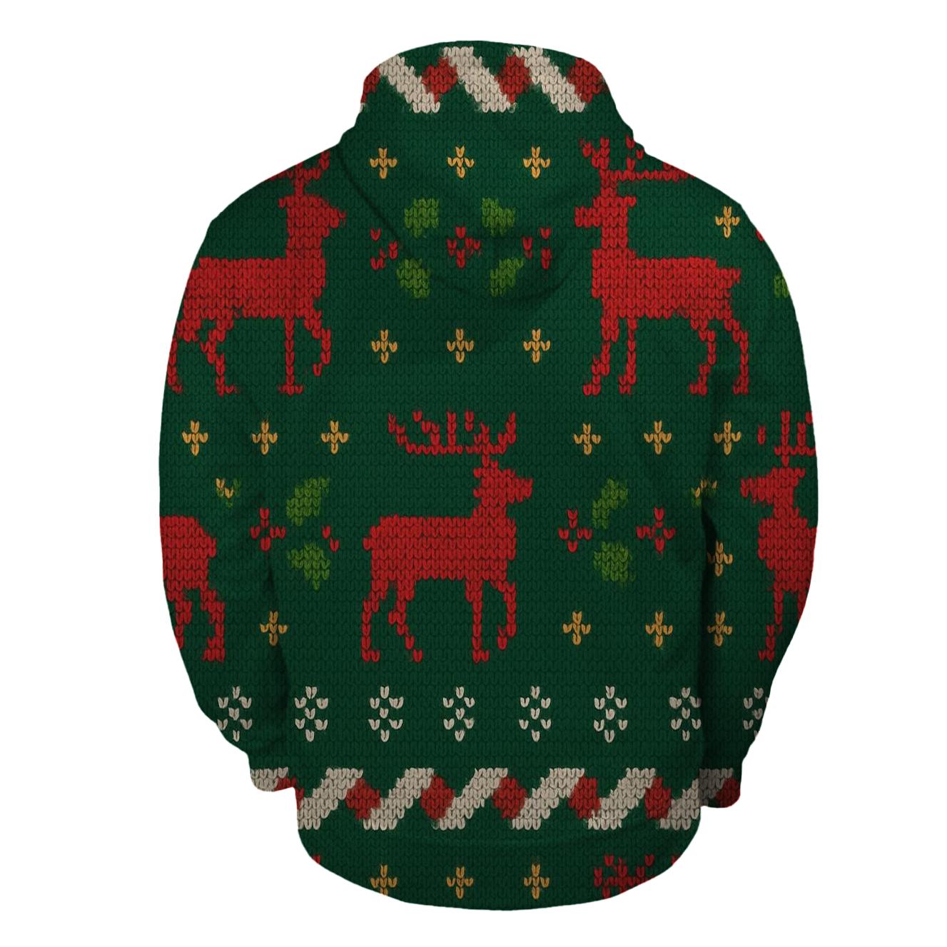 Pixelated Reindeer Row Design custom hoodies