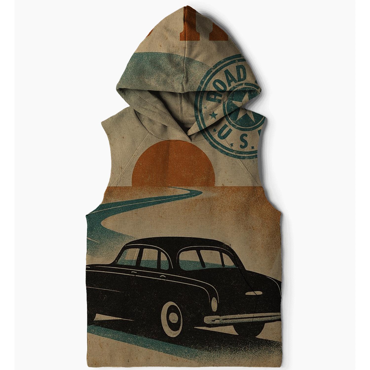 Sunset Route 66 Travel Poster zip-up hoodies