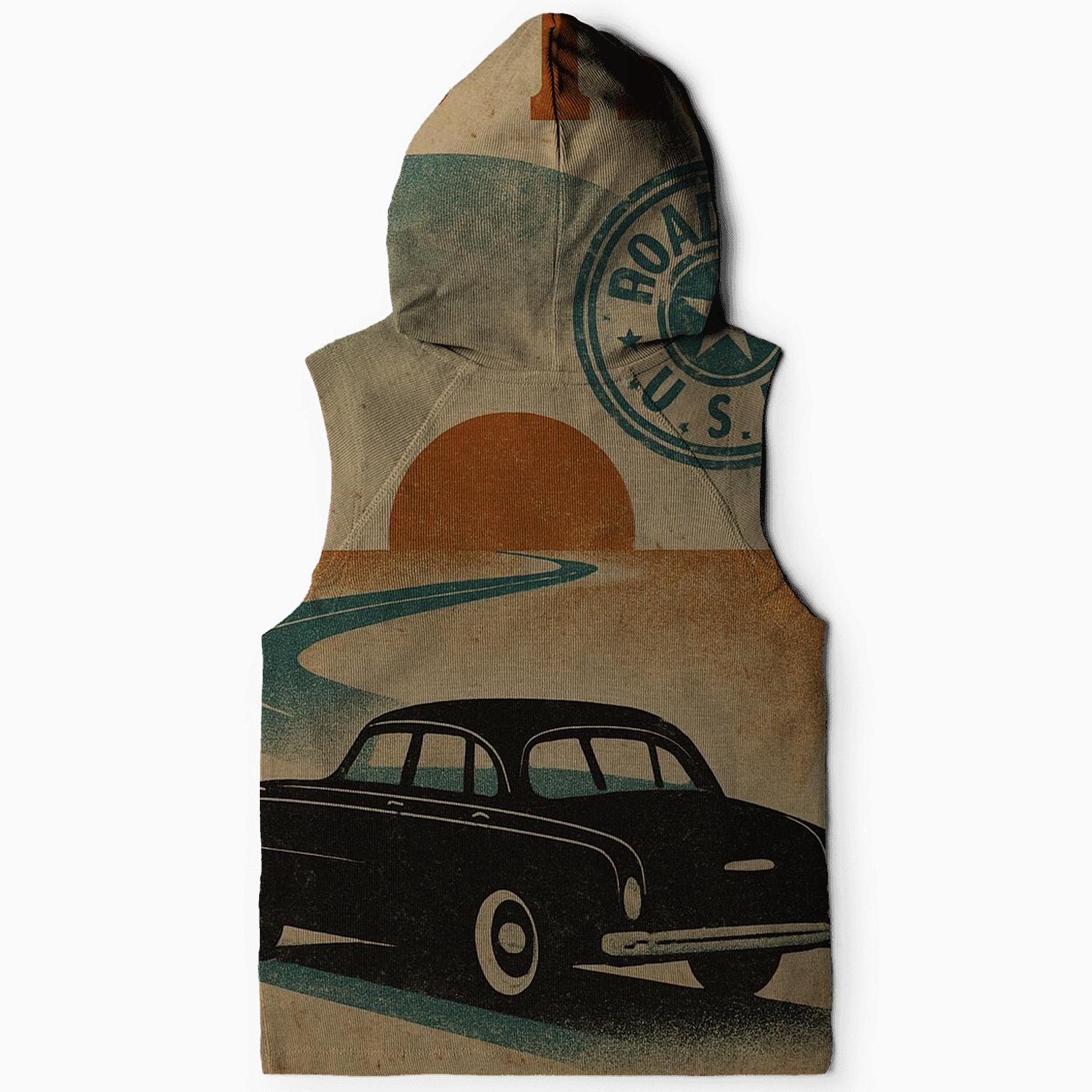 Sunset Route 66 Travel Poster zip-up hoodies