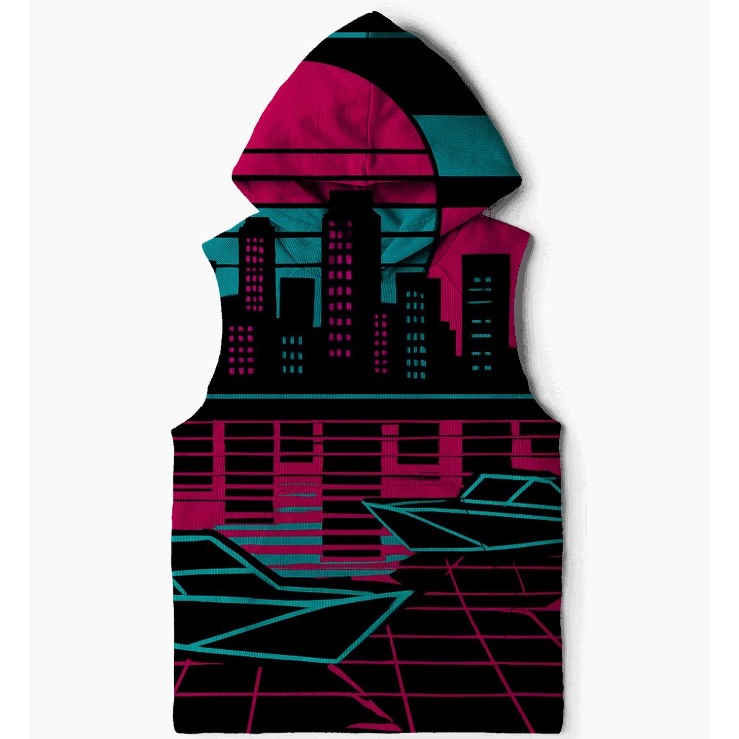 Neon Skyline Cruise graphic hoodies