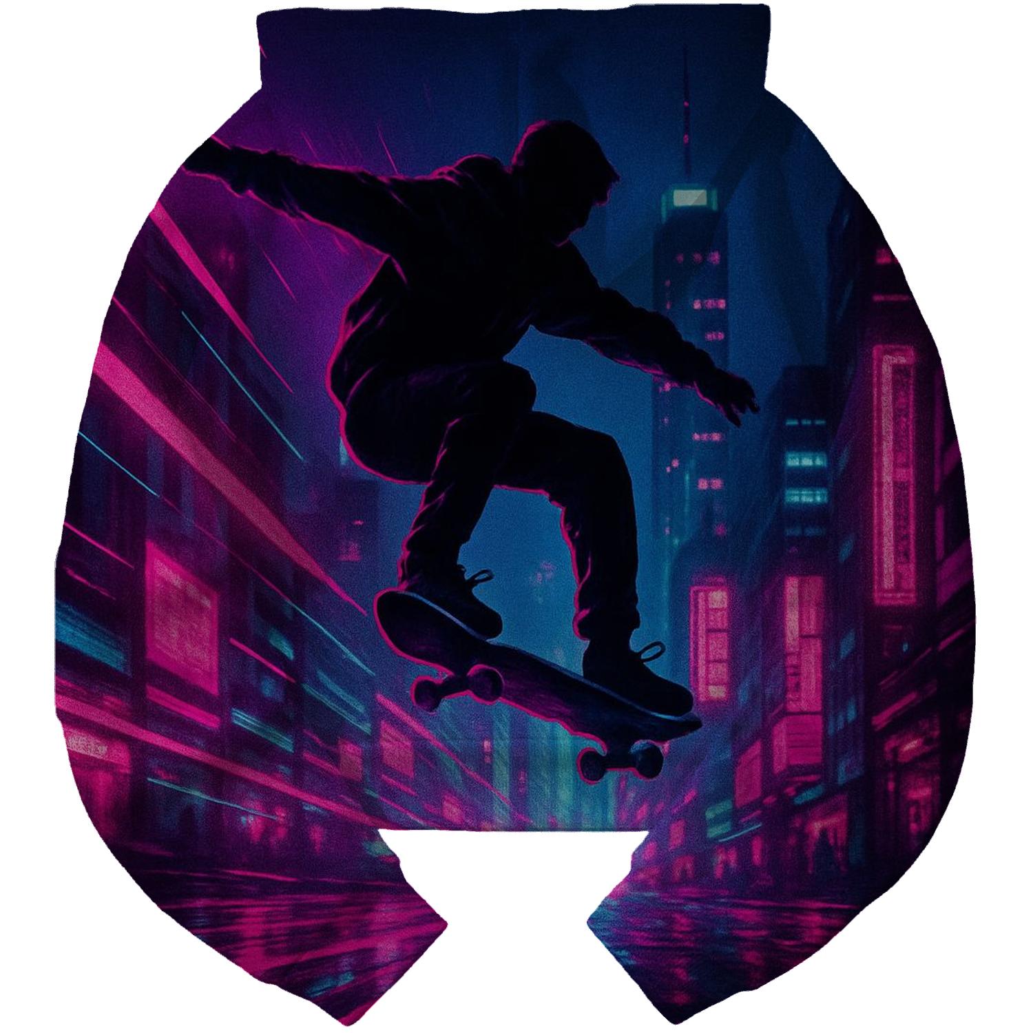 Neon Night Skate printed hoodies