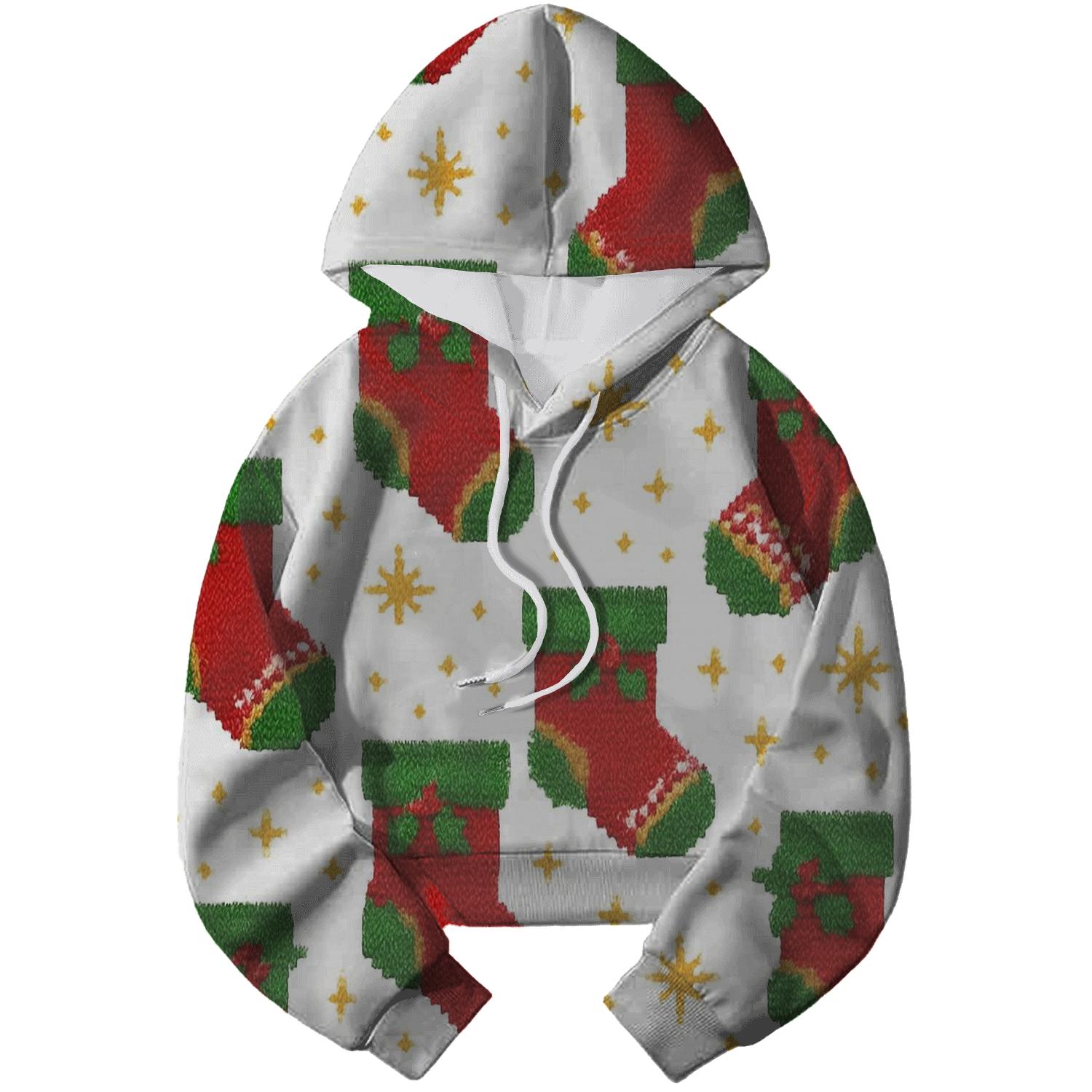 Twinkling Christmas Stocking Mosaic Design custom hoodies