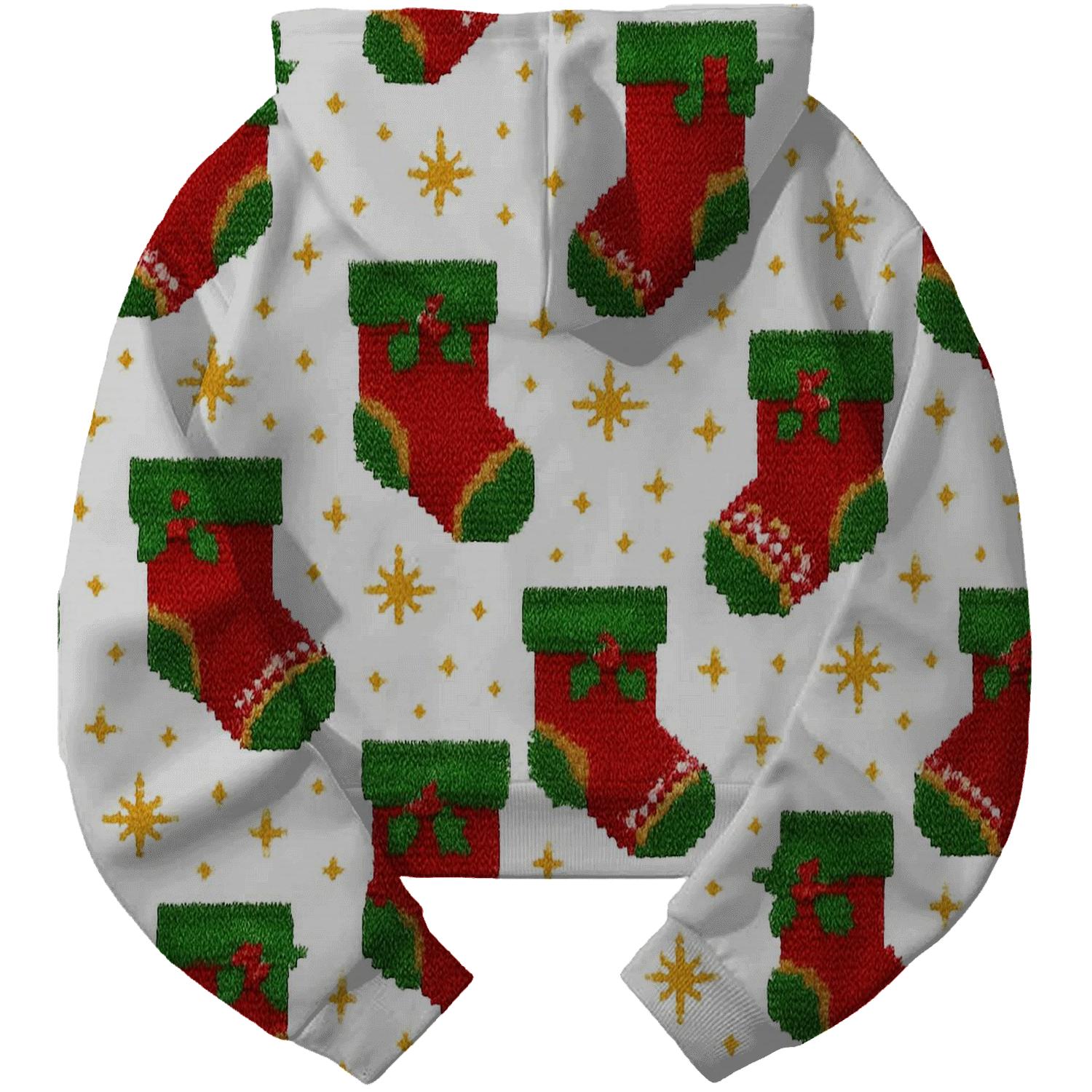 Twinkling Christmas Stocking Mosaic Design custom hoodies