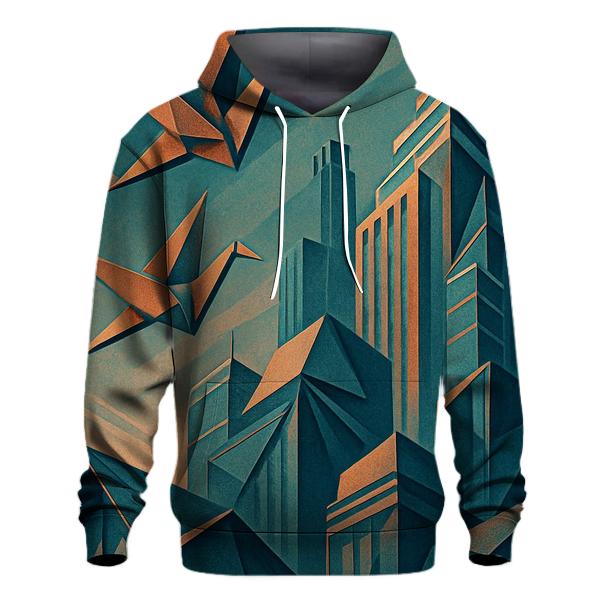 Kinetic Origami Cityscape premium hoodies