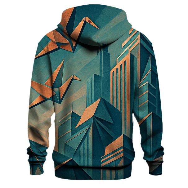 Kinetic Origami Cityscape premium hoodies