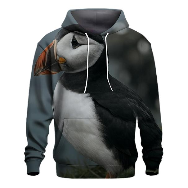 Cliffside Beak Atlantic Puffin embroidered hoodies