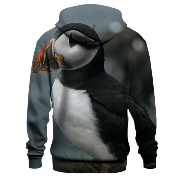 Cliffside Beak Atlantic Puffin embroidered hoodies