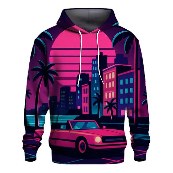 Vaporwave Miami Nights zip-up hoodies