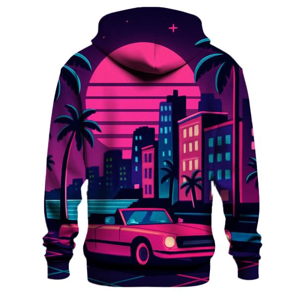 Vaporwave Miami Nights zip-up hoodies