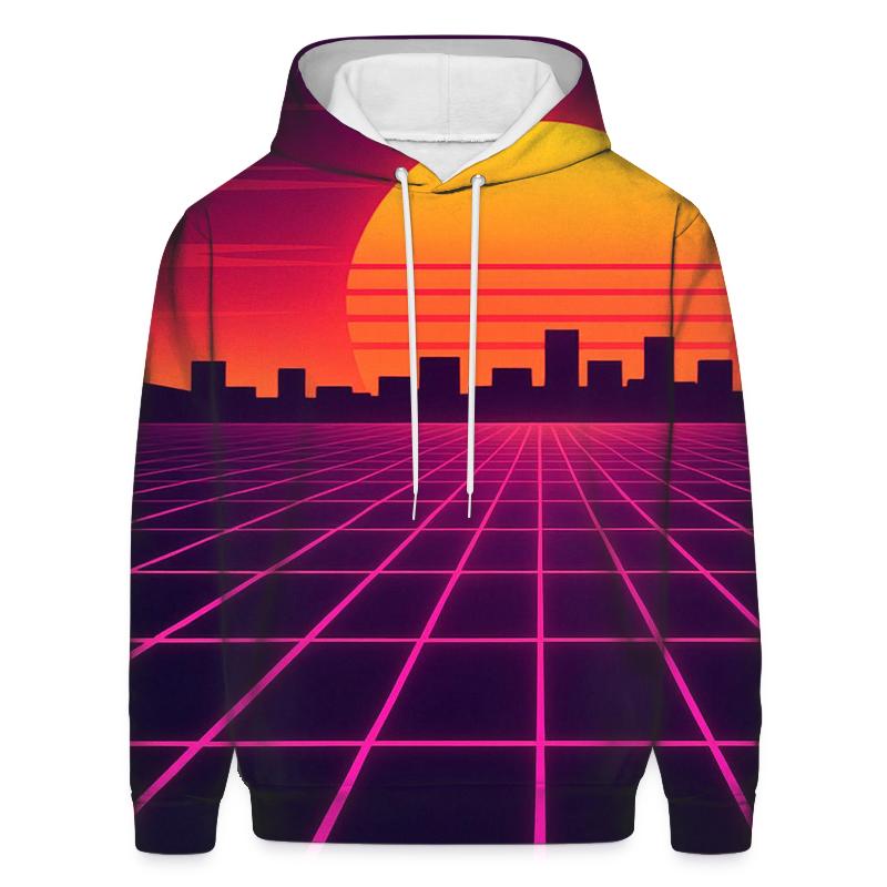Laser Grid Sunset printed hoodies