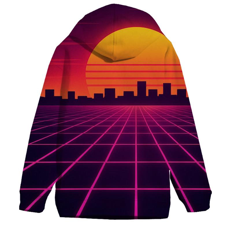 Laser Grid Sunset printed hoodies