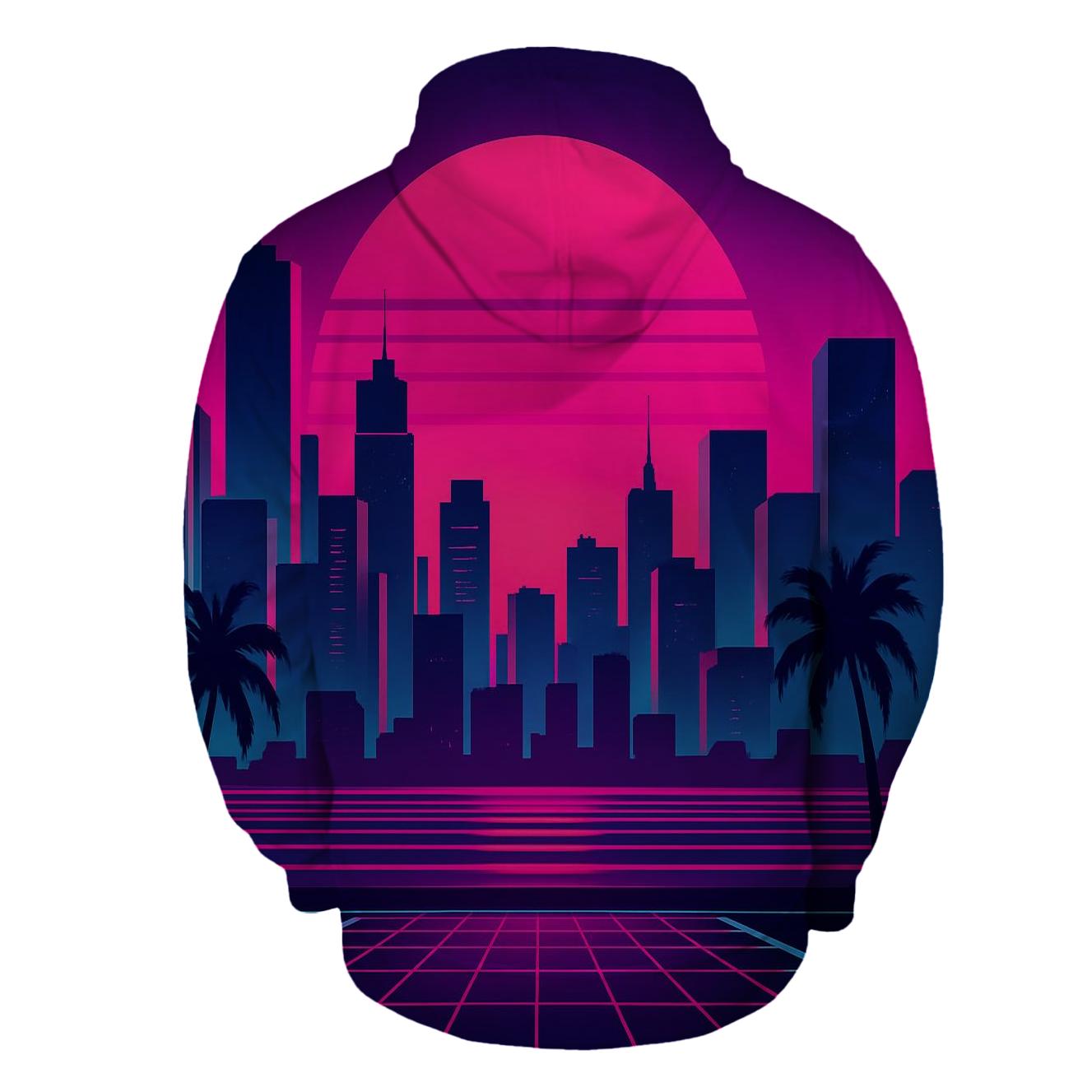 Neon Skyline Horizon premium hoodies