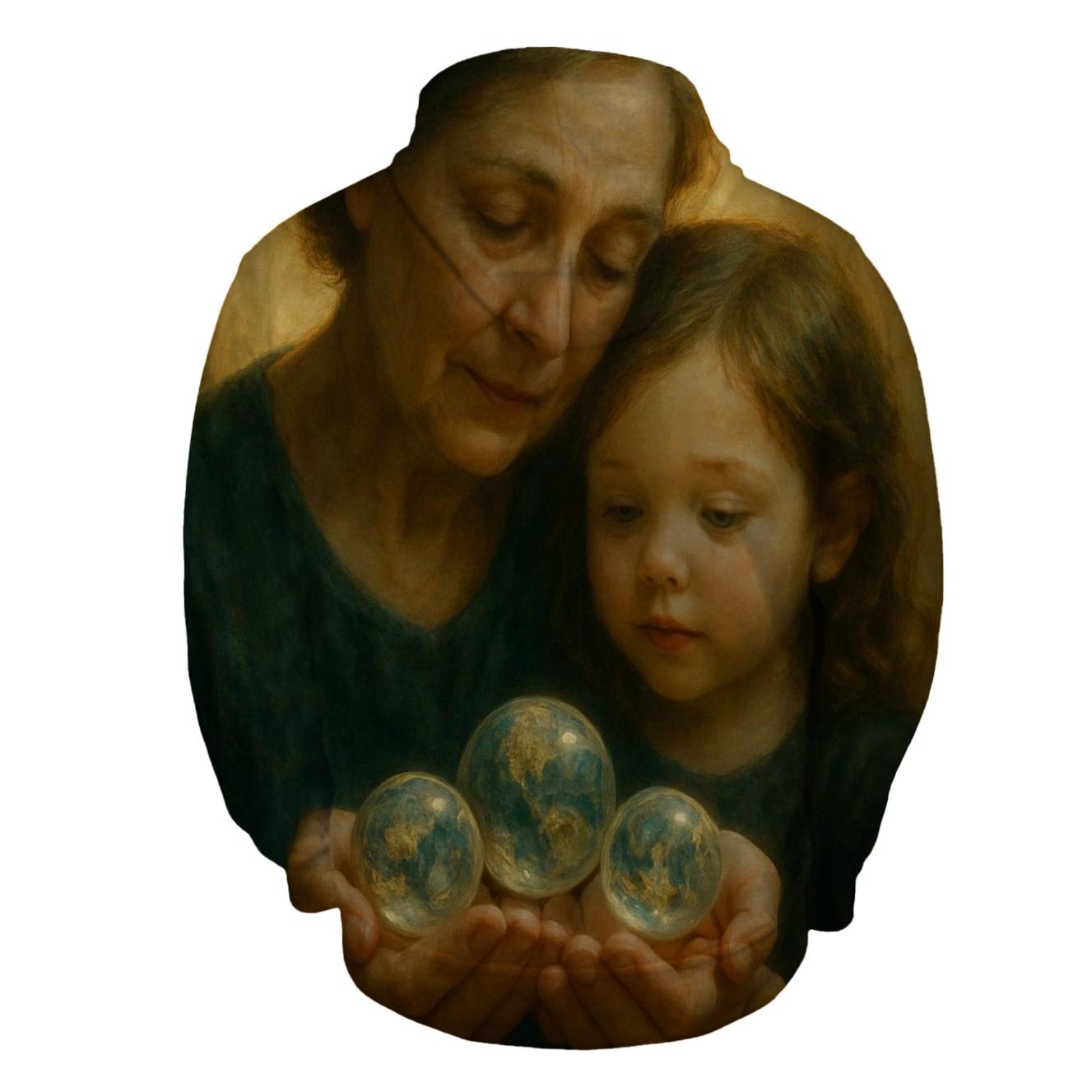 The Quiet Atlas Bearing Worlds In Her Hands zip-up hoodies