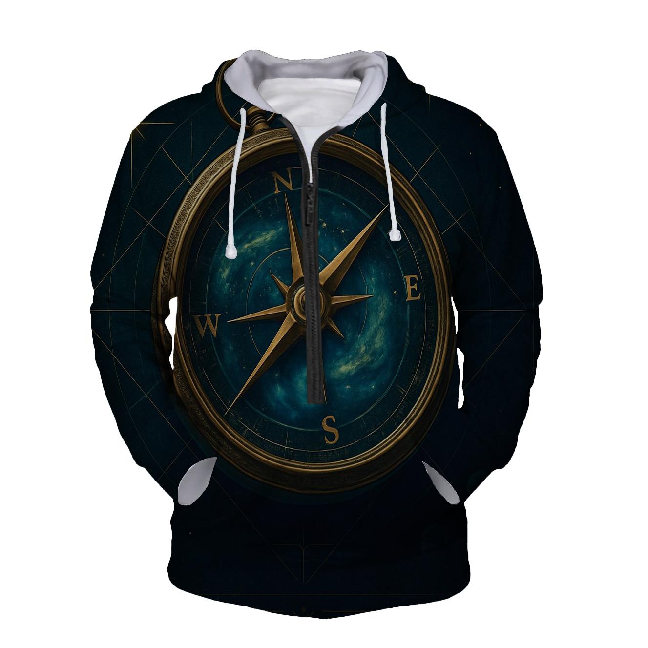 Nebula Compass Emblem printed hoodies