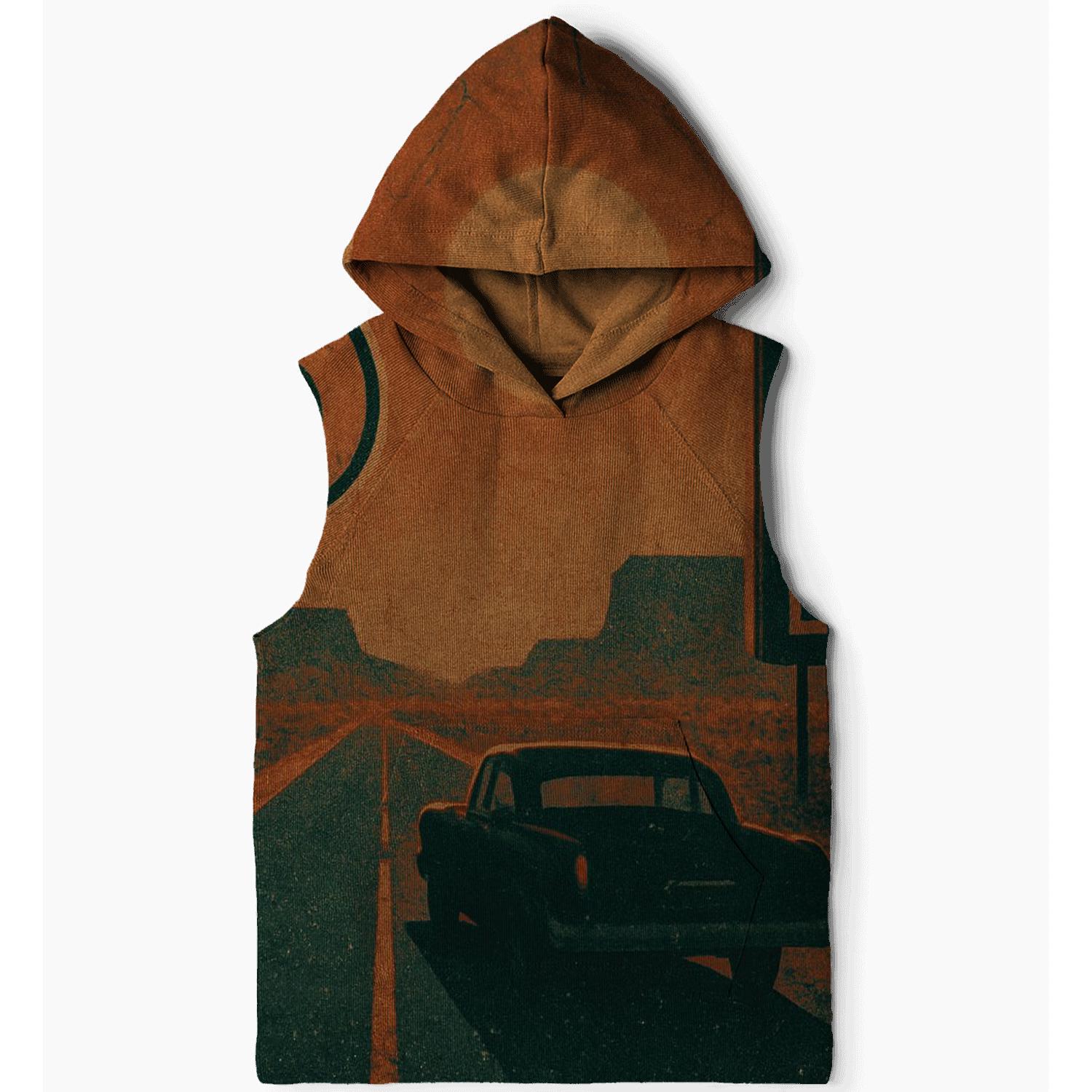 Route 66 Sunset Roadsign Montage zip-up hoodies