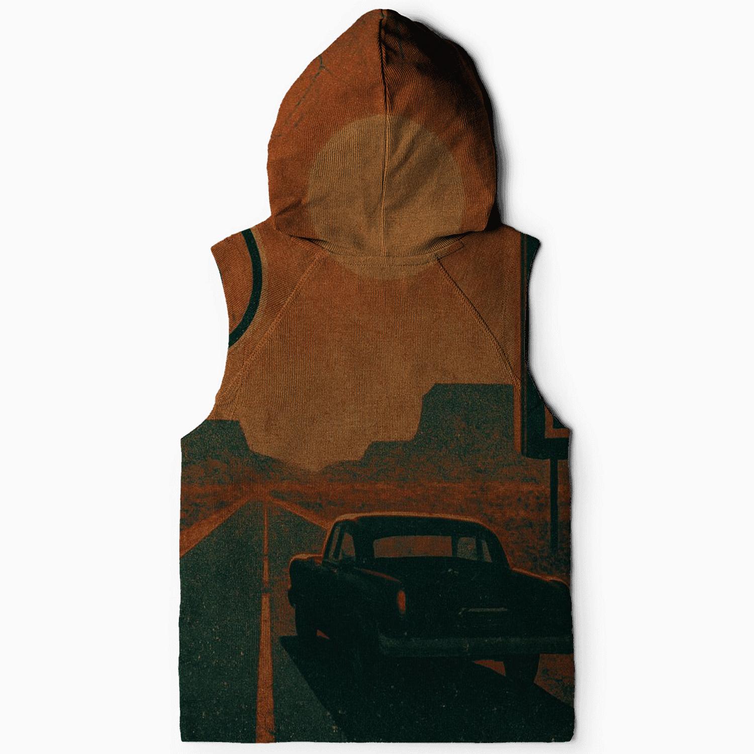 Route 66 Sunset Roadsign Montage zip-up hoodies