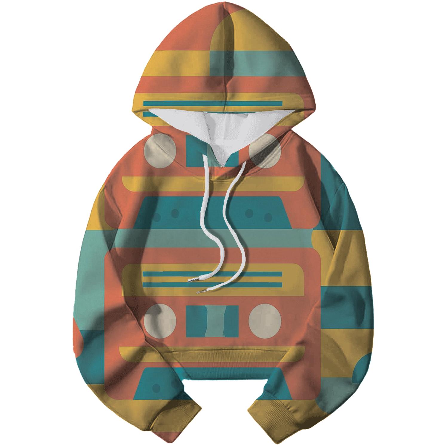 Cassette Sunset Geometry heavyweight hoodies