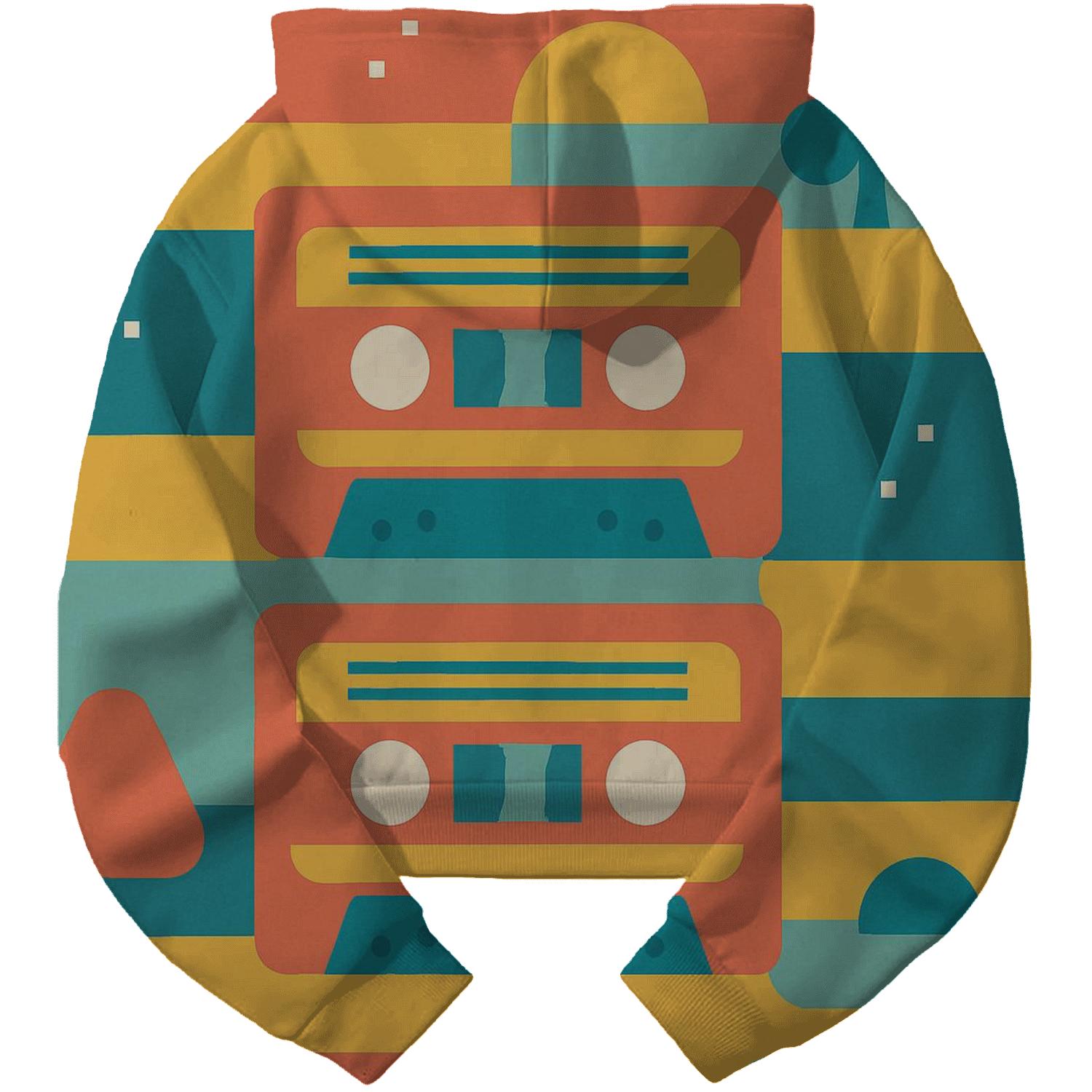 Cassette Sunset Geometry heavyweight hoodies